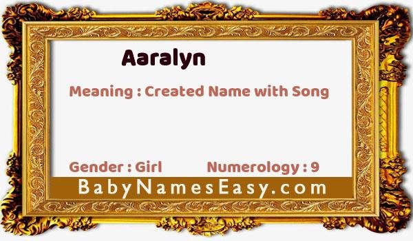 Aaralyn name meaning