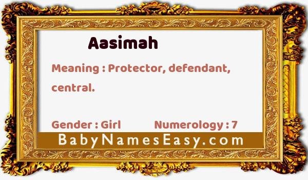 Aasimah name meaning