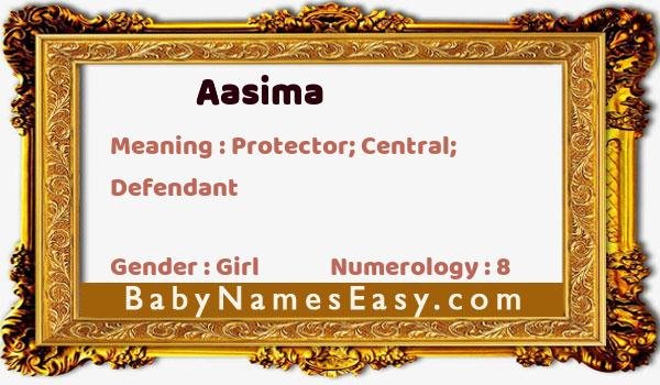 Aasima name meaning