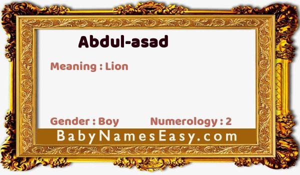 Abdul-asad name meaning