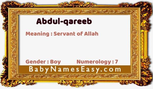 Abdul-qareeb name meaning
