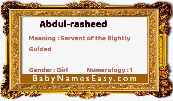 Abdul-rasheed name meaning