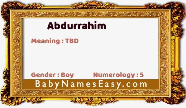 Abdurrahim name meaning