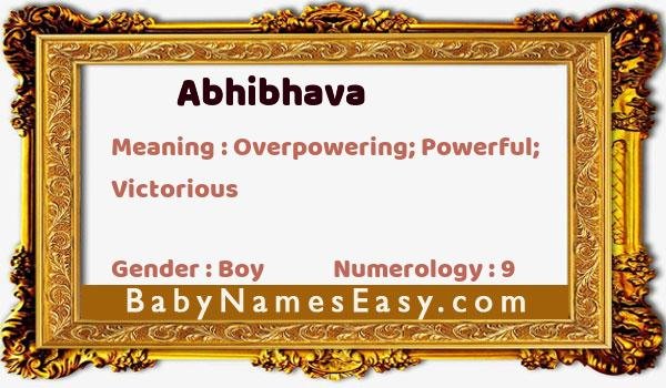 Abhibhava name meaning