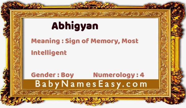 Abhigyan name meaning
