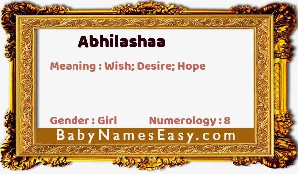 Abhilashaa name meaning