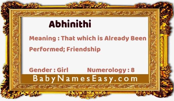 Abhinithi name meaning