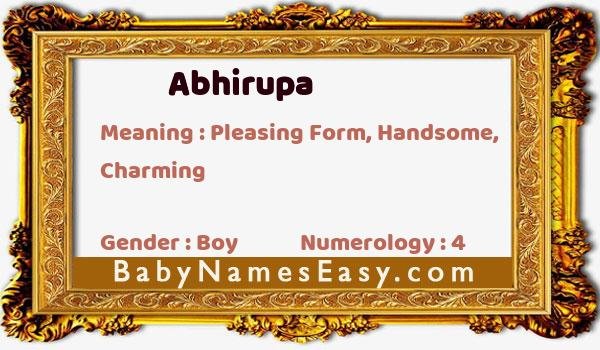 Abhirupa name meaning