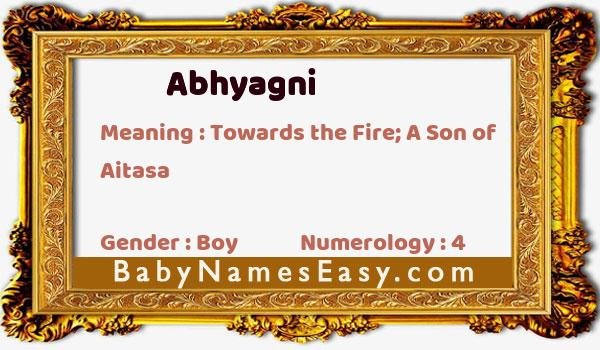 Abhyagni name meaning