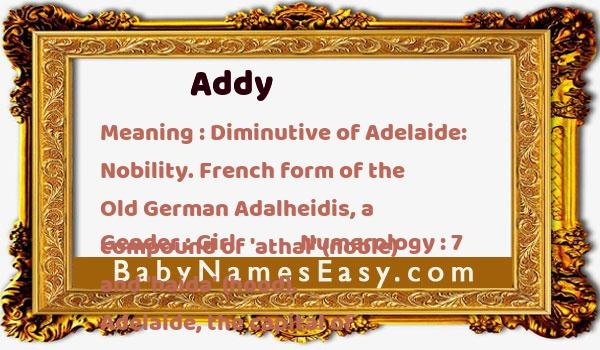 Addy name meaning