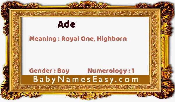 Ade name meaning