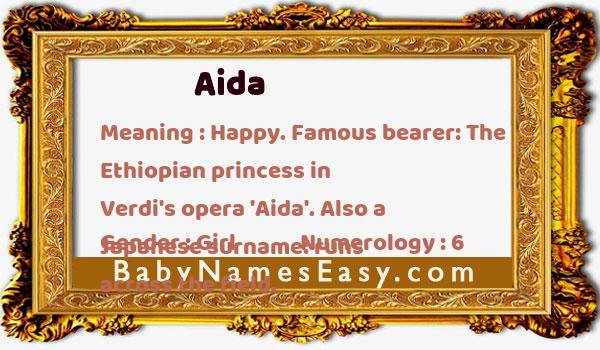 Aida name meaning