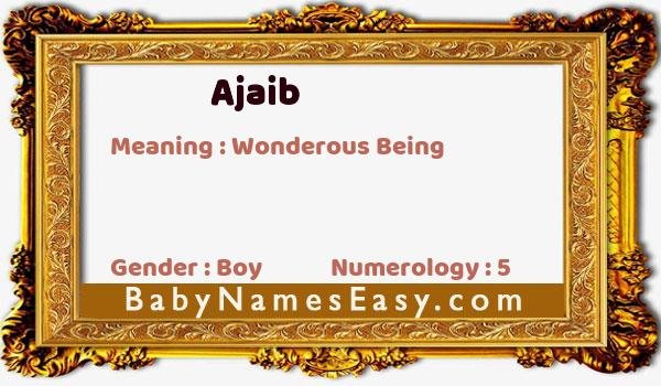 Ajaib name meaning