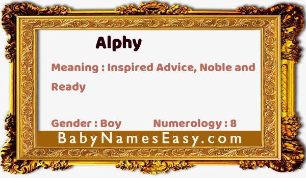 Alphy name meaning