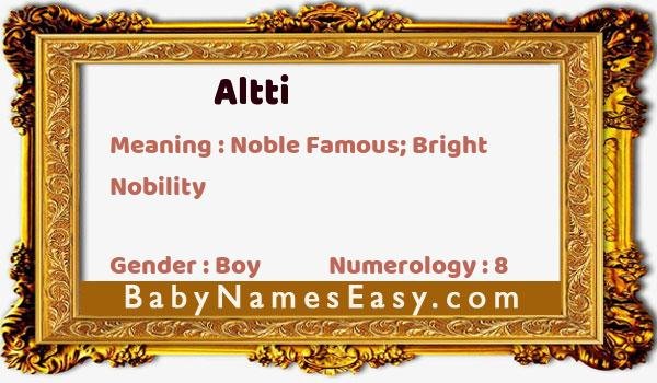 Altti name meaning