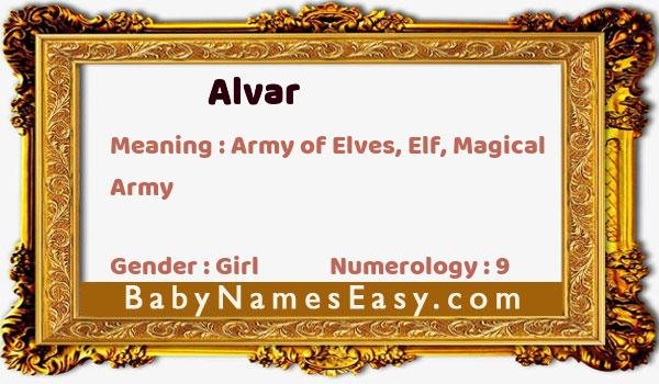 Alvar name meaning