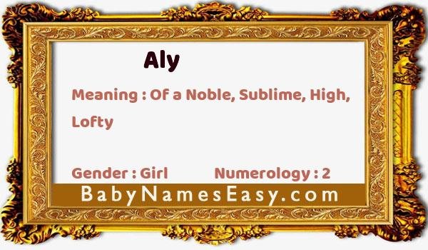 Aly name meaning