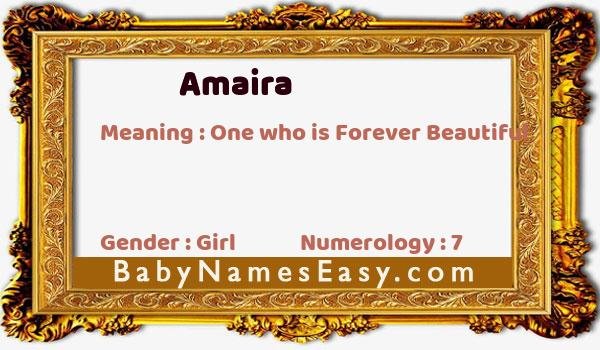 Amaira name meaning