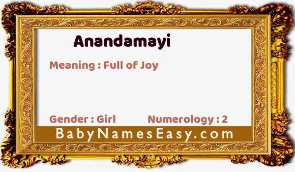 Anandamayi name meaning