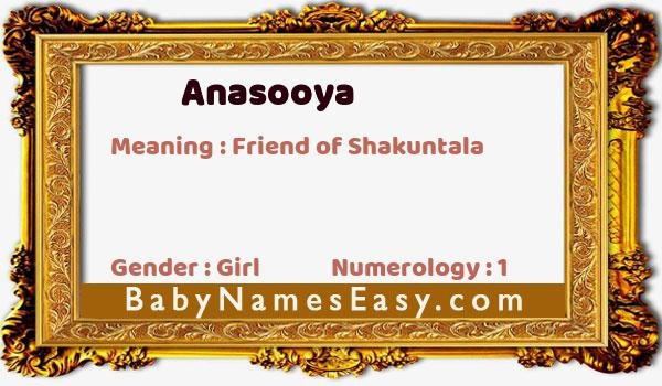 Anasooya name meaning