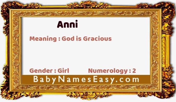 Anni name meaning