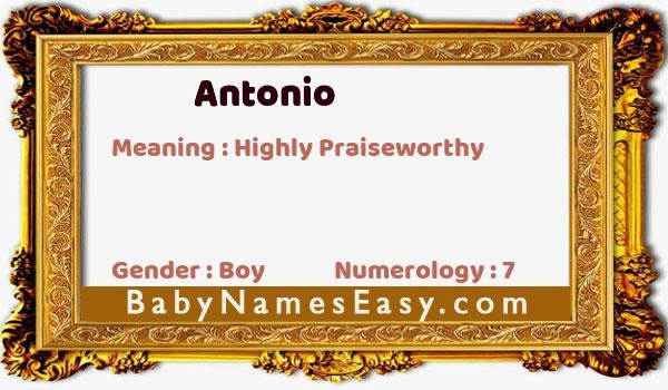 Antonio name meaning