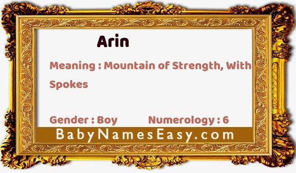Arin name meaning