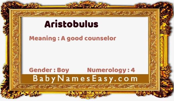 Aristobulus name meaning