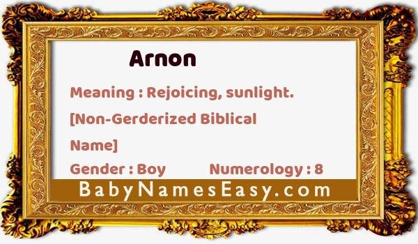 Arnon name meaning