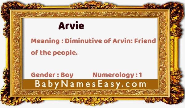 Arvie name meaning