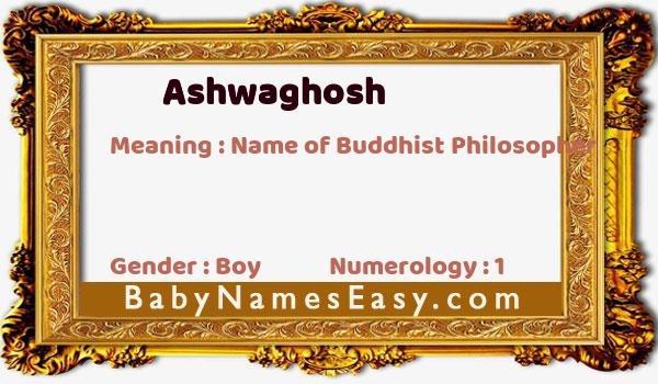 Ashwaghosh name meaning