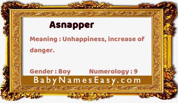 Asnapper name meaning