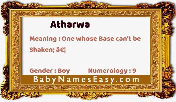 Atharwa name meaning