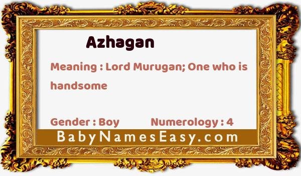 Azhagan name meaning