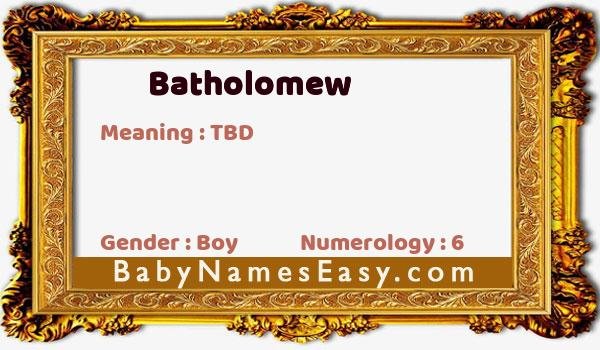 Batholomew name meaning