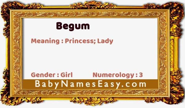 Begum name meaning