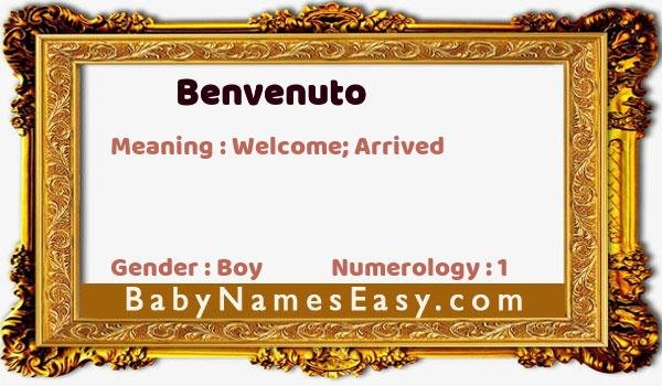 Benvenuto name meaning