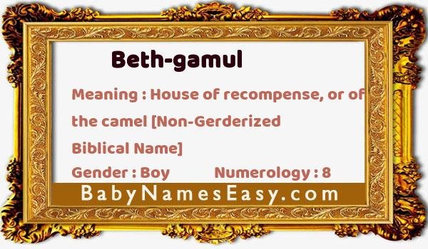 Beth-gamul name meaning