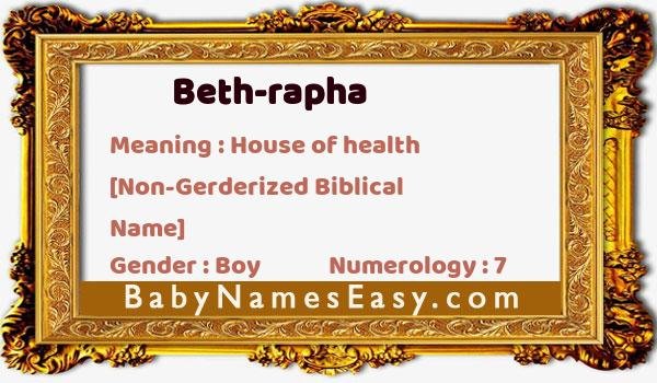 Beth-rapha name meaning