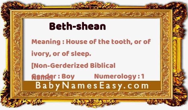 Beth-shean name meaning