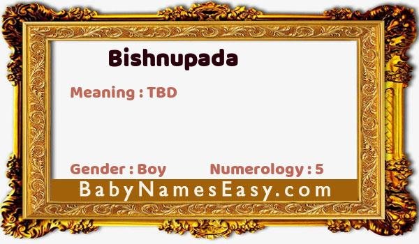 Bishnupada name meaning