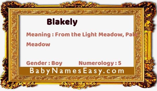 Blakely name meaning