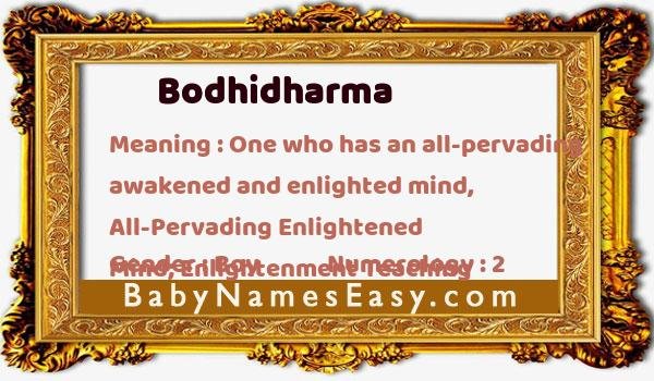 Bodhidharma name meaning