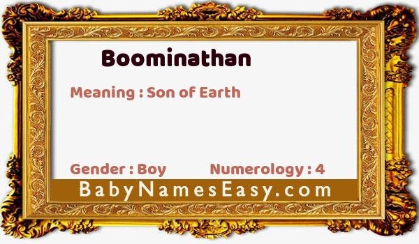 Boominathan name meaning