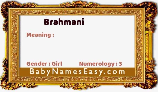 Brahmani name meaning