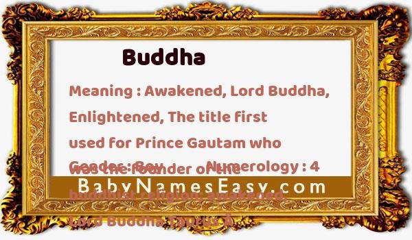 Buddha name meaning