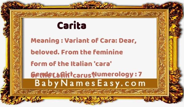 Carita name meaning