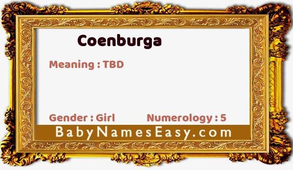 Coenburga name meaning