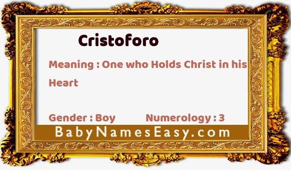 Cristoforo name meaning