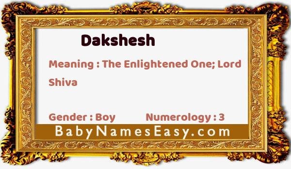 Dakshesh name meaning